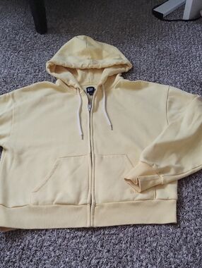 GAP Pale Yellow Full-Zip Hooded Sweatshirt